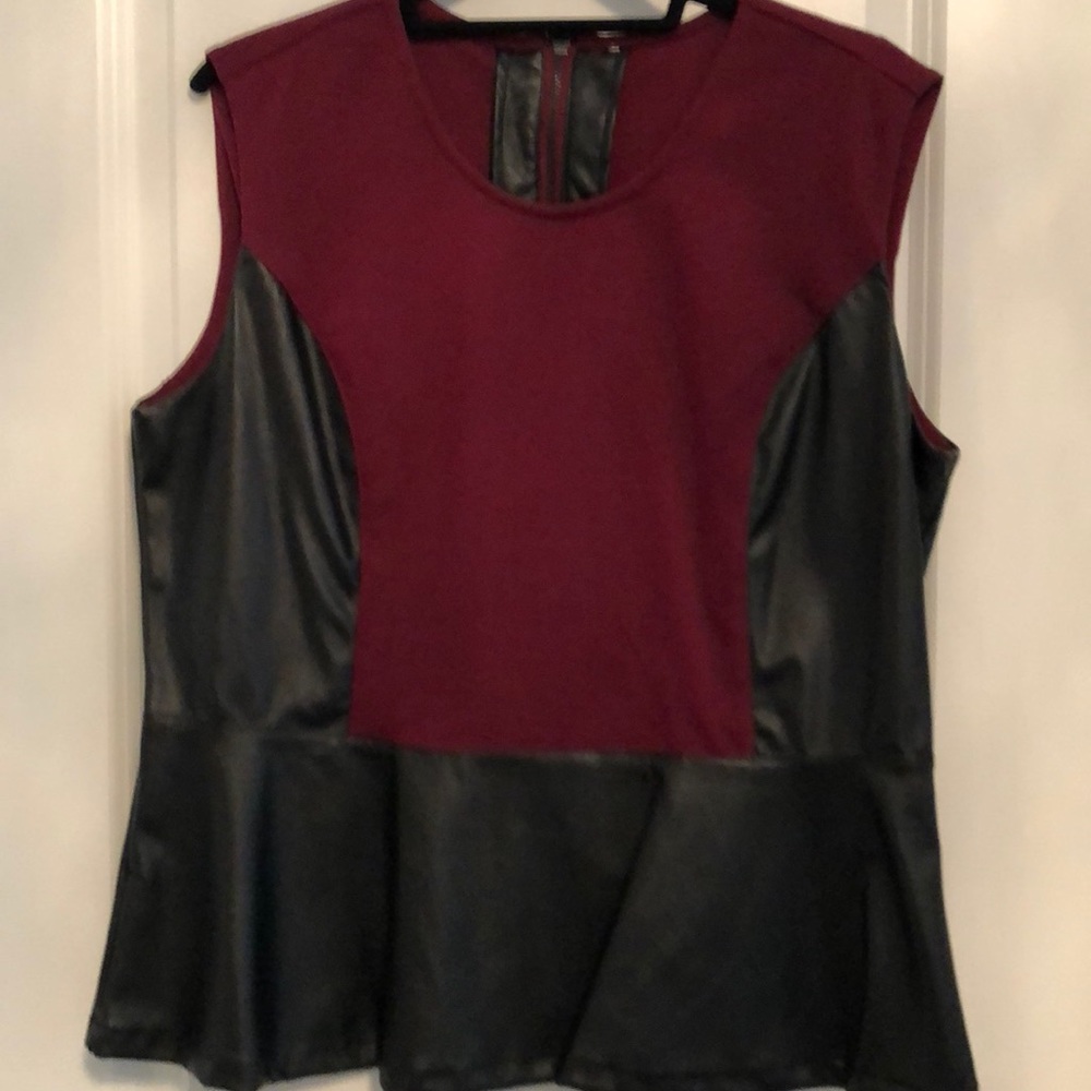 FAUX LEATHER TOP